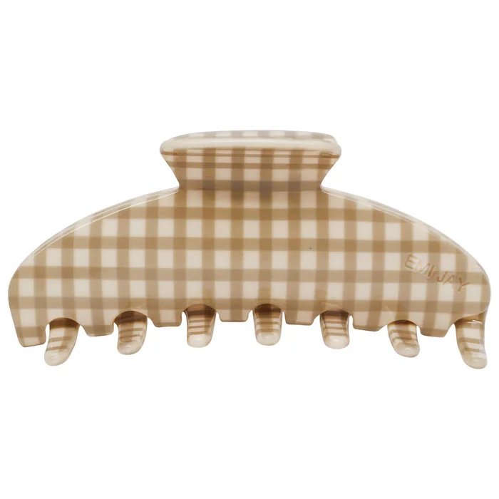 Emi Jay Big Effing Clip Hair Claw in Gingerbread Gingham *Pre-Order*